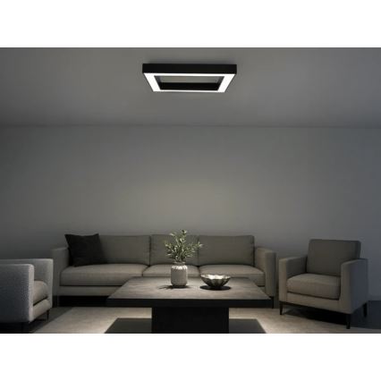 Plafonieră LED/100W/230V 3000/4000/6500K 80x80 cm negru