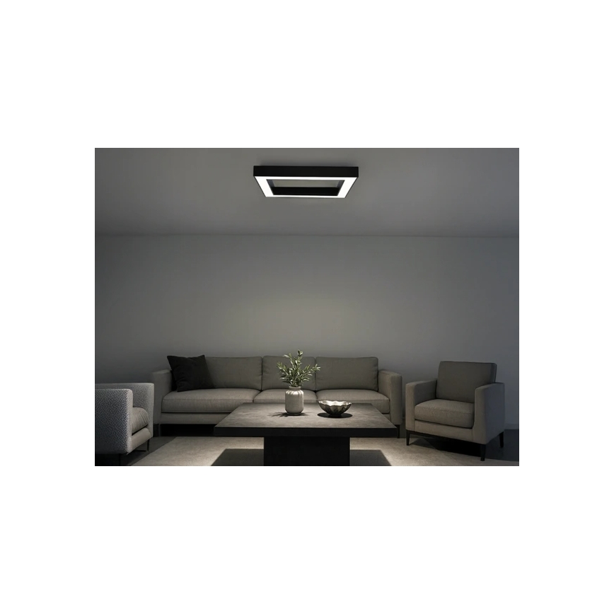 Plafonieră LED/100W/230V 3000/4000/6500K 80x80 cm negru