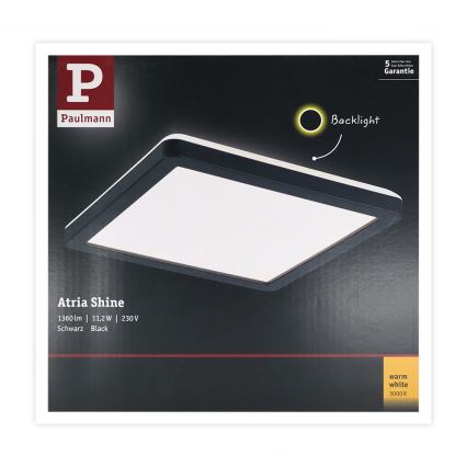 Plafonieră LED/11,2W ATRIA 230V neagră Paulmann 71000