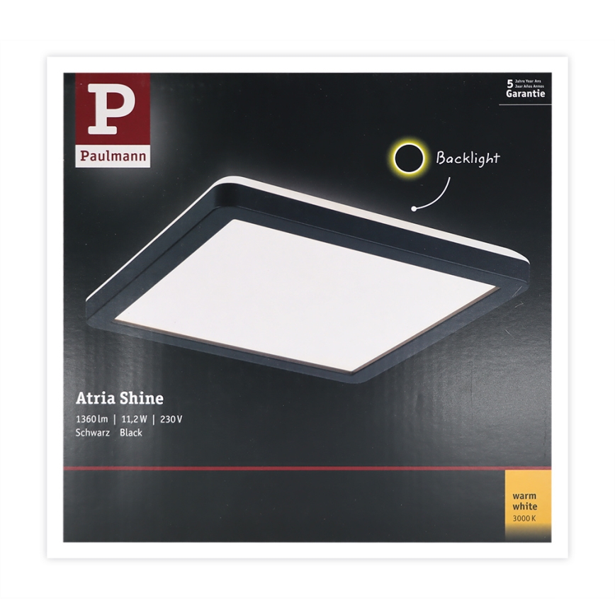Plafonieră LED/11,2W ATRIA 230V neagră Paulmann 71000