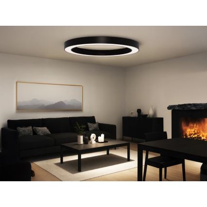 Plafonieră LED 115 W, 230 V, 3 temperaturi de culoare (3000/4000/6500 K), Ø 120 cm, negru