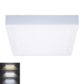 Plafonieră LED 12W/230V, 3000/4000/6000K, 17x17 cm, alb
