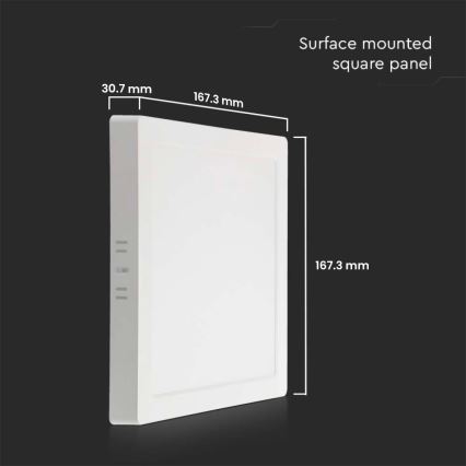 Plafonieră LED/12W/230V 6500K 16,7x16,7 cm alb