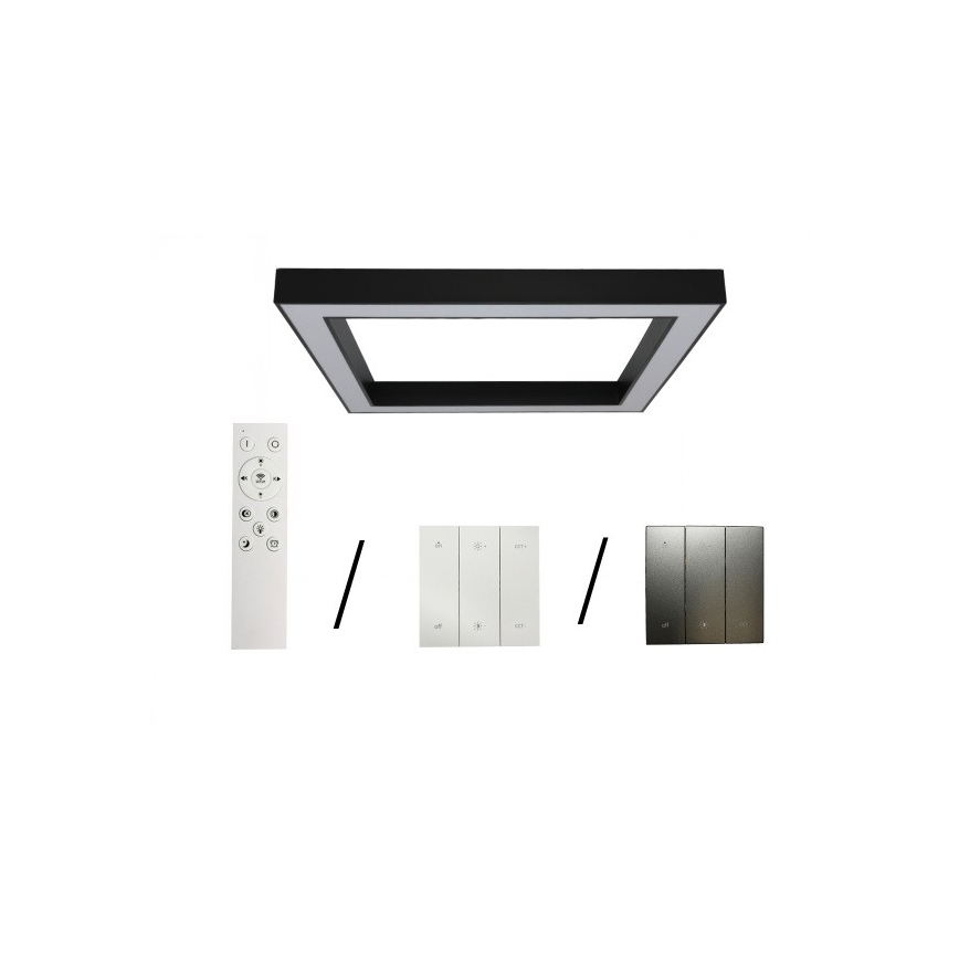 Plafonieră LED 150W/230V, 3000/4000/6500K, 120x120 cm, negru