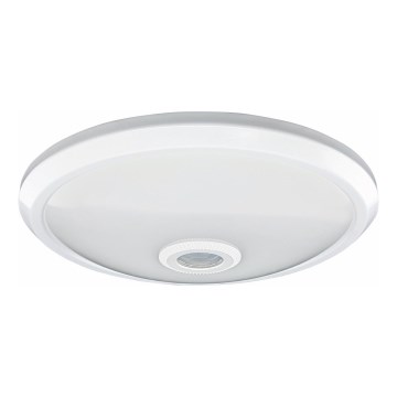 Plafonieră LED, 16W/230V, Ø 29 cm, cu senzor de mișcare și senzor crepuscular, alb