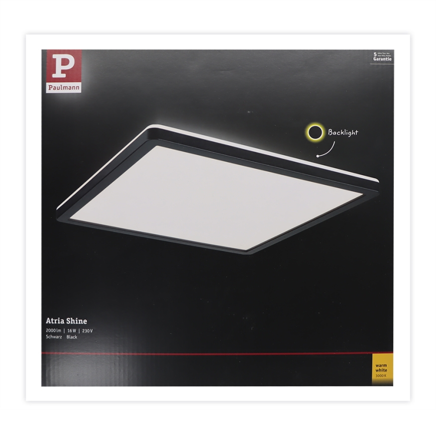 Plafonieră LED/16W ATRIA 230V neagră Paulmann 71001