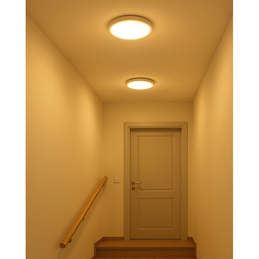 Plafonieră LED 18 W, 230 V, 3000/4000/6500 K, Ø 23 cm, alb