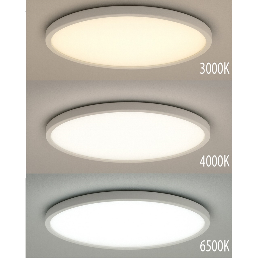 Plafonieră LED 18 W, 230 V, 3000/4000/6500 K, Ø 23 cm, alb