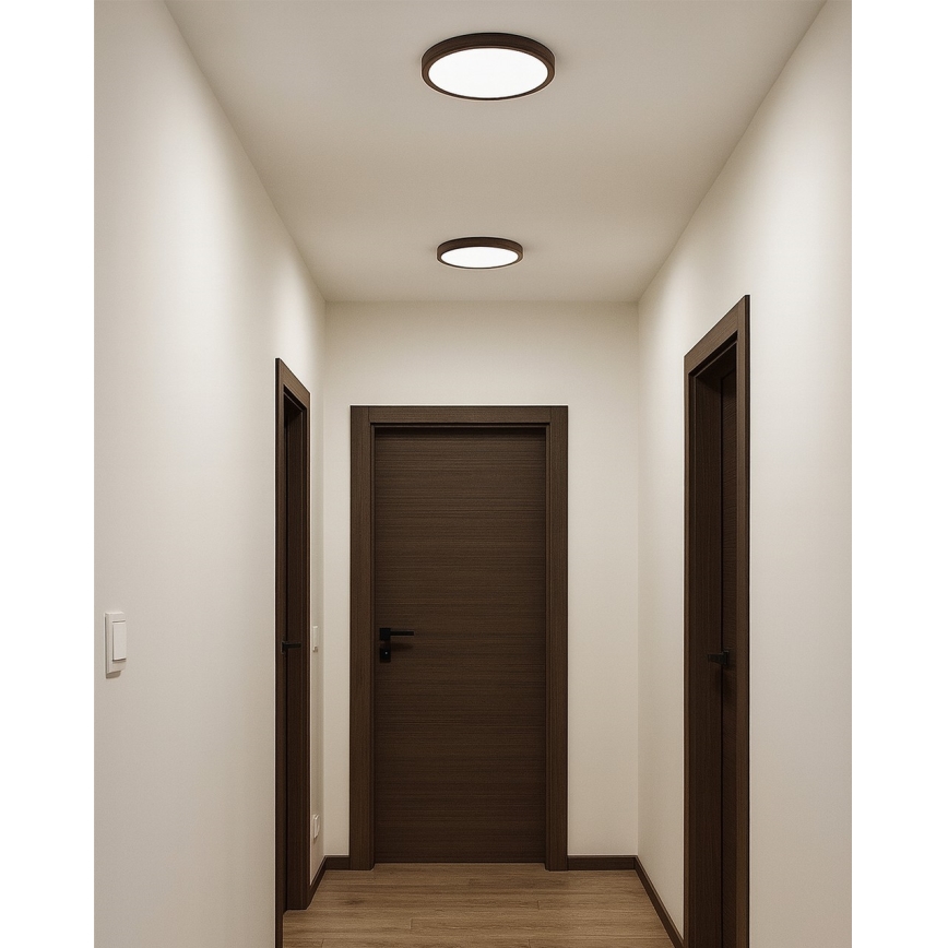 Plafonieră LED 18W, 230V, 3000/4000/6500K, Ø23 cm, maro
