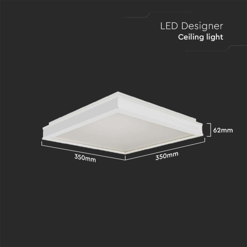 Plafonieră LED/18W/230V 4000K 35x35 cm alb