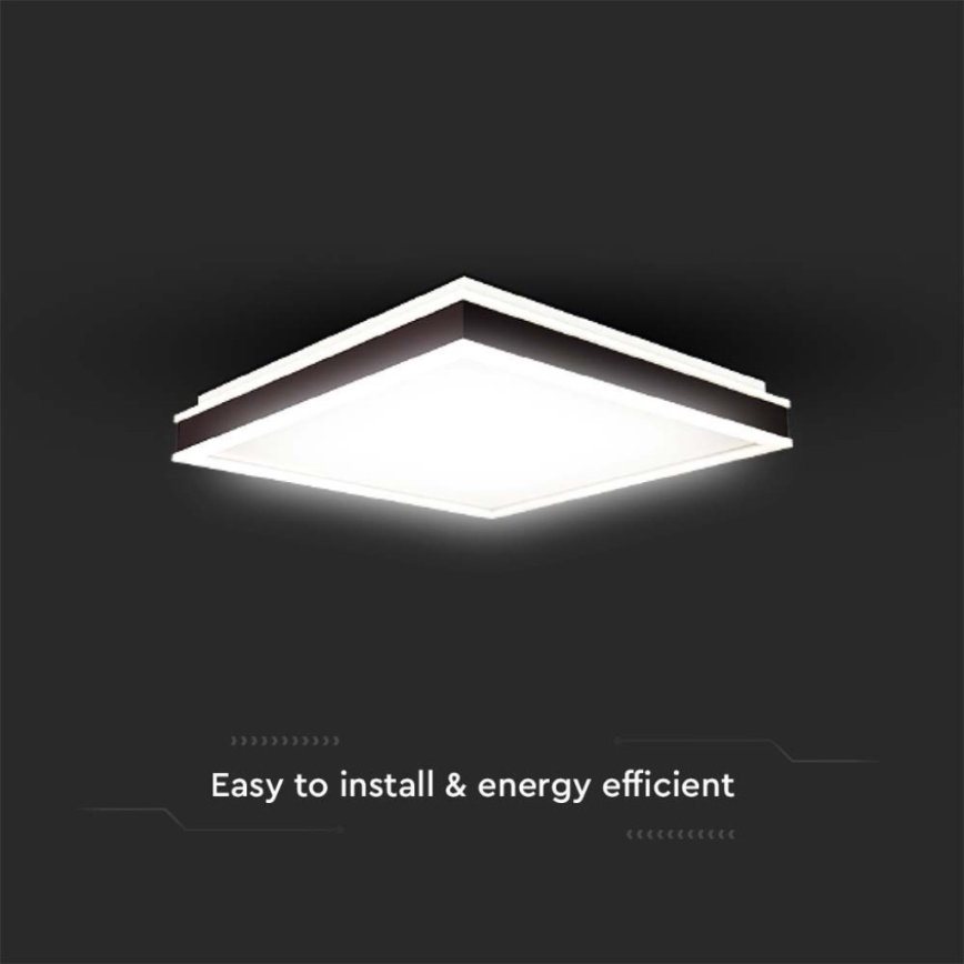 Plafonieră LED/18W/230V 4000K 35x35 cm negru