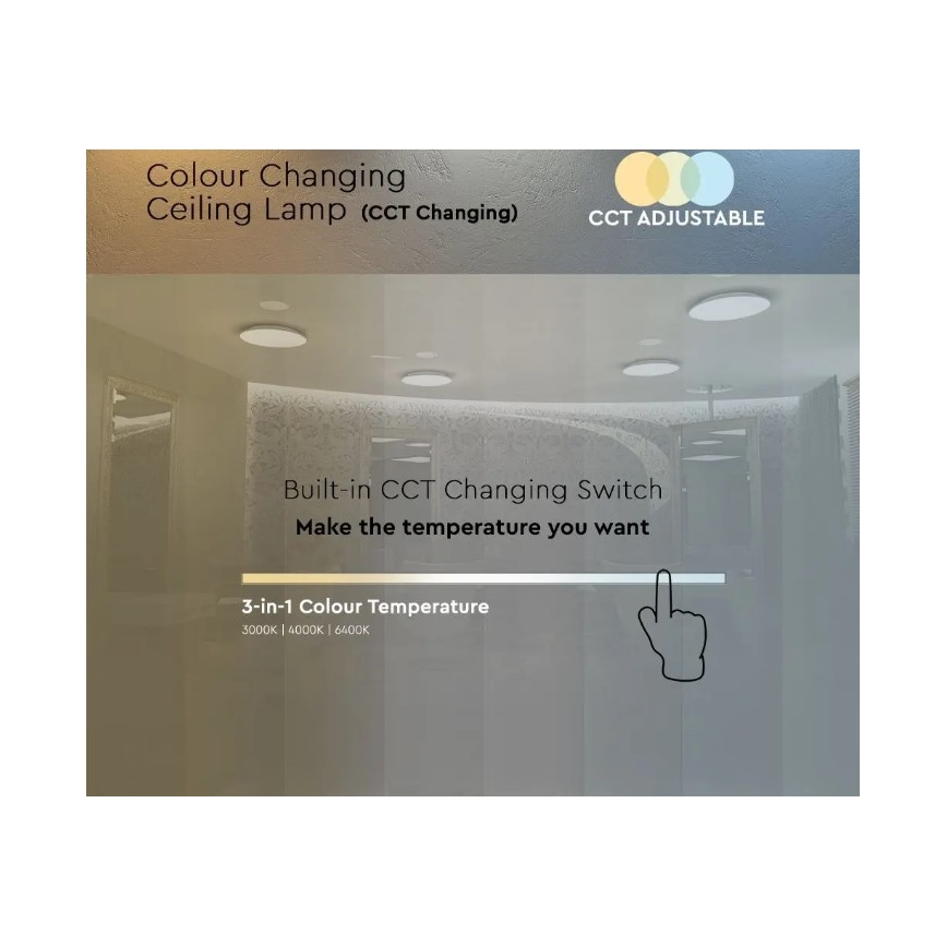 Plafonieră LED/18W/230V d. 31 cm 3000/4000/6400K