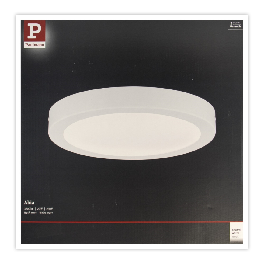 Plafonieră LED/22W ABIA 230V albă Paulmann 71021