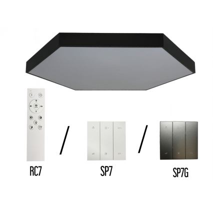 Plafonieră LED, 240 W, 230 V, 3000/4000/6500 K, Ø 120 cm, negru
