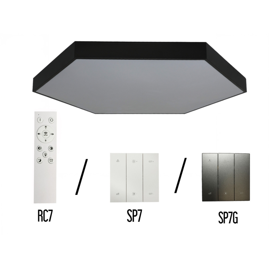Plafonieră LED, 240 W, 230 V, 3000/4000/6500 K, Ø 120 cm, negru