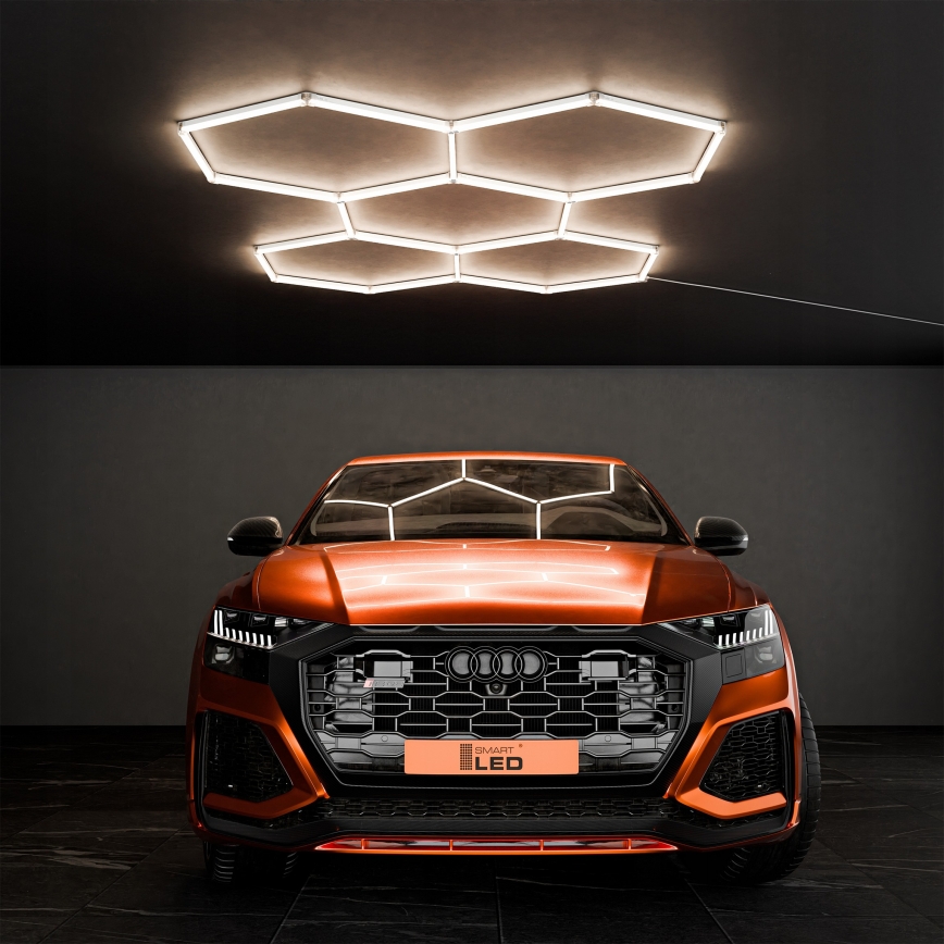 Plafonieră LED HEXAGON LED/240W/85-265V 4000K 298x209 cm CRI 90 IP44 alb