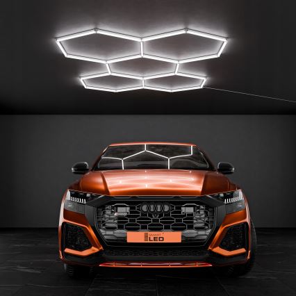 Plafonieră LED HEXAGON 240W, 85-265V, 6500K, 298x209 cm, CRI 90, IP44, alb