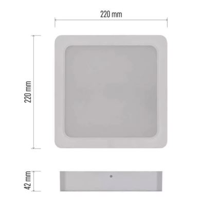 Plafonieră LED/24W/230V 22x22 cm albă