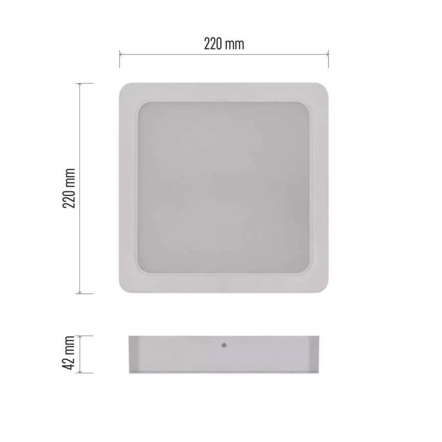 Plafonieră LED/24W/230V 22x22 cm albă