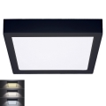 Plafonieră LED/24W/230V 3000/4000/6000K negru pătrat