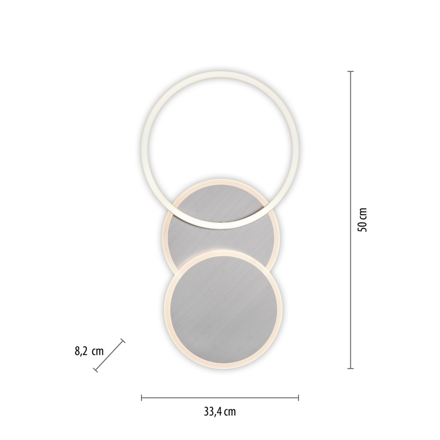 Plafonieră LED/25,5W/230V crom mat Leuchten Direkt 14116-55