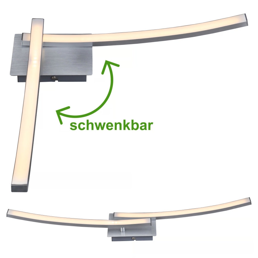 Plafonieră LED 2x 6W, 230V, 3000K, crom mat