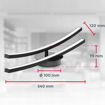 Plafonieră LED 2xLED/6W/230V 3000K neagră