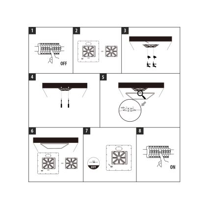 Plafonieră LED, 32 W, 230 V, 3000/4000/6500 K, 40 x 40 cm, negru