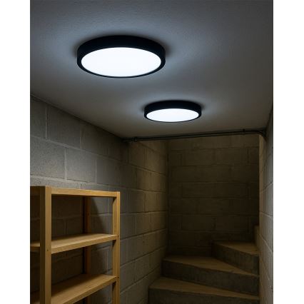 Plafonieră LED 32 W, 230 V, 3000/4000/6500 K, Ø 40 cm, neagră