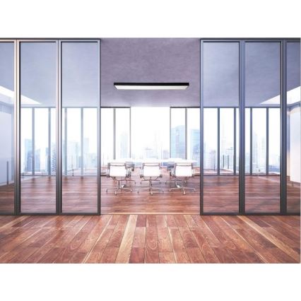 Plafonieră LED/32W/230V 4000K 120x13 cm negru