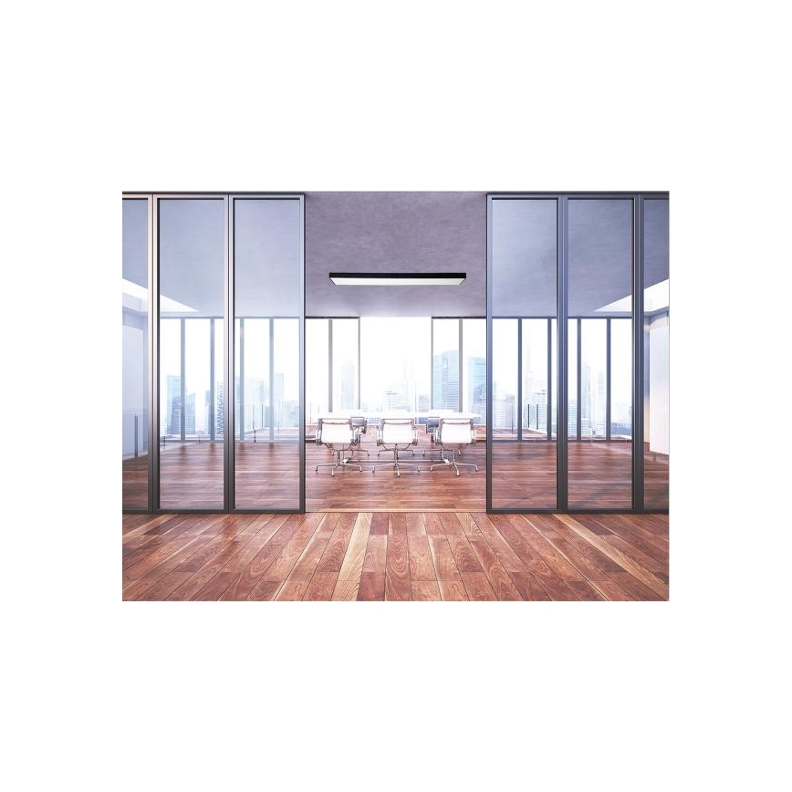 Plafonieră LED/32W/230V 4000K 120x13 cm negru