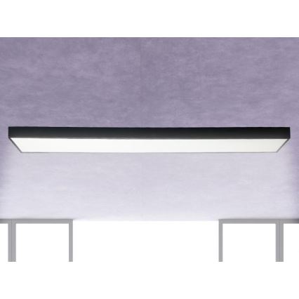 Plafonieră LED/32W/230V 4000K 120x13 cm negru