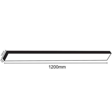 Plafonieră LED/32W/230V 4000K 120x13 cm negru