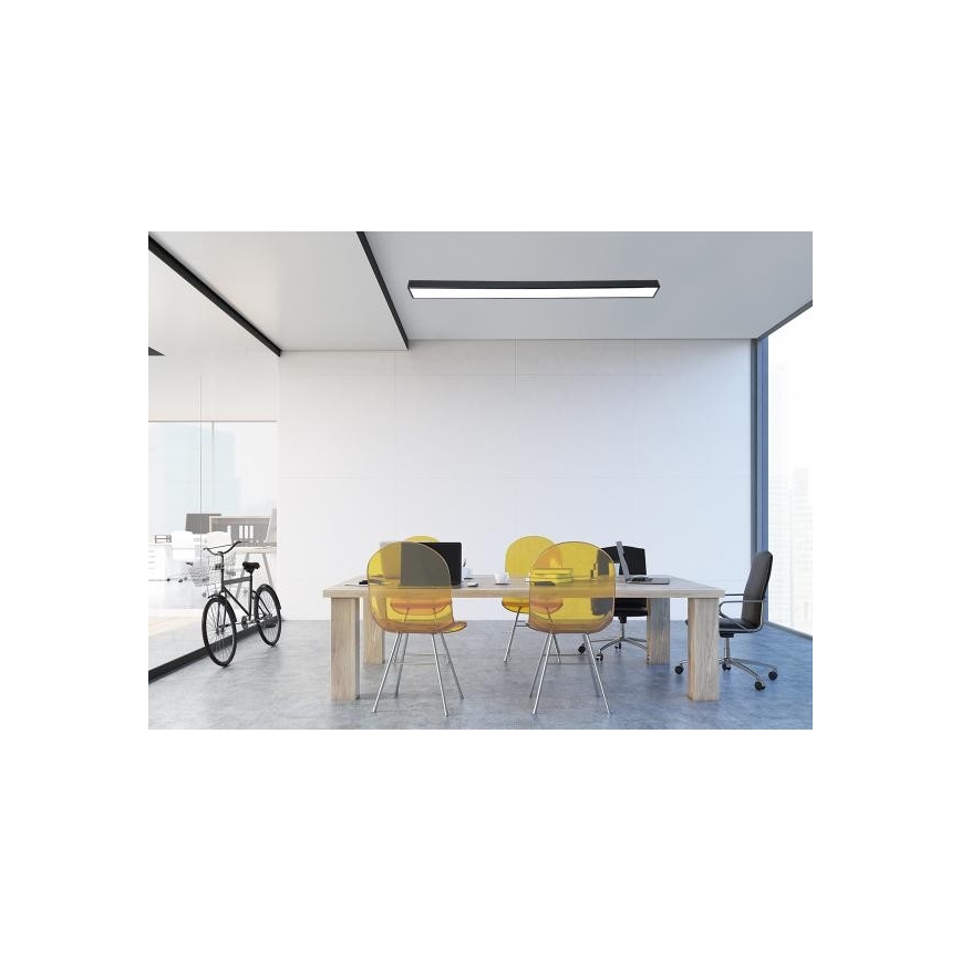 Plafonieră LED/32W/230V 4000K 120x7 cm negru