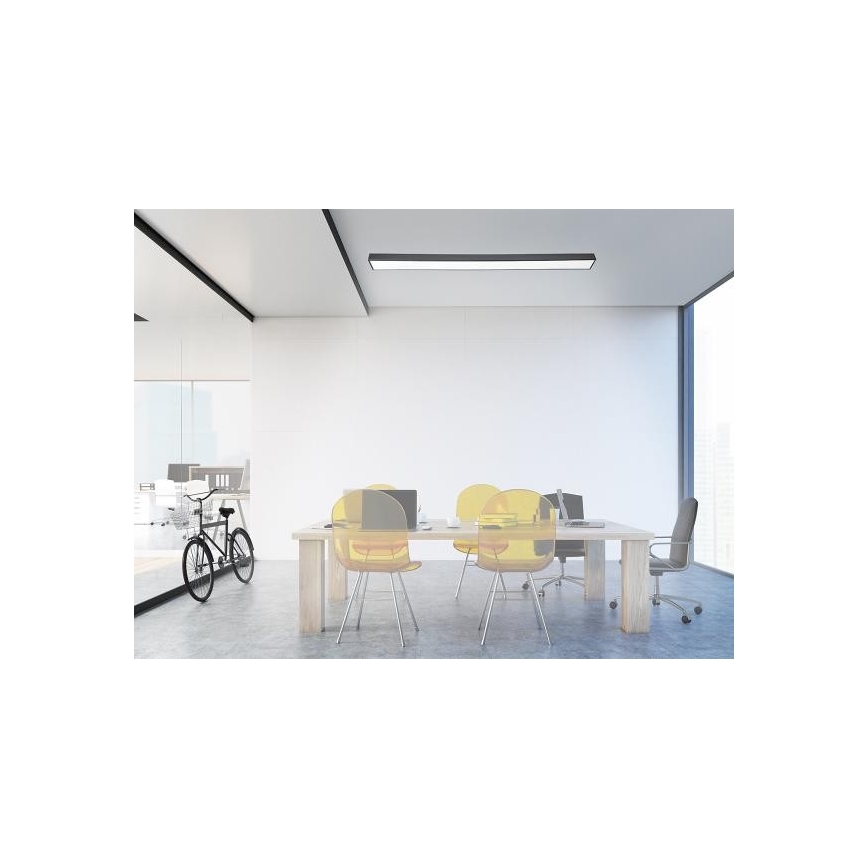 Plafonieră LED/32W/230V 4000K 120x7 cm negru