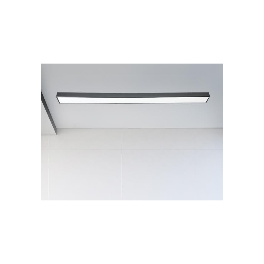 Plafonieră LED/32W/230V 4000K 120x7 cm negru