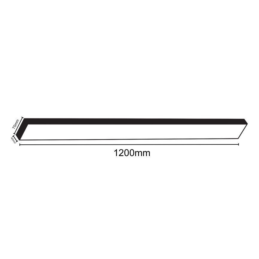Plafonieră LED/32W/230V 4000K 120x7 cm negru