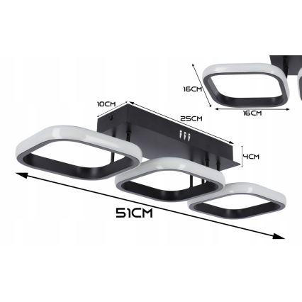 Plafonieră LED 33W/230V, neagră