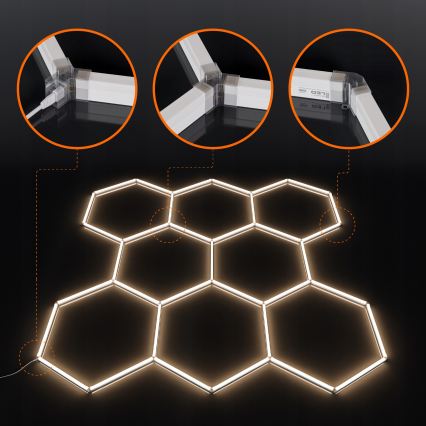 Plafonieră LED HEXAGON LED/350W/85-265V 4000K 313x298 cm CRI 90 IP44 albă