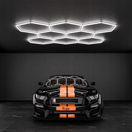 Plafonieră LED HEXAGON, 350W, 85-265V, 4000K, 313x298 cm, CRI 90, IP54, albă