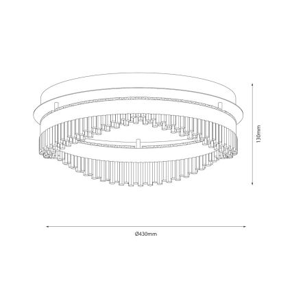 Plafonieră LED, 36 W/230 V, Ø 43 cm, auriu