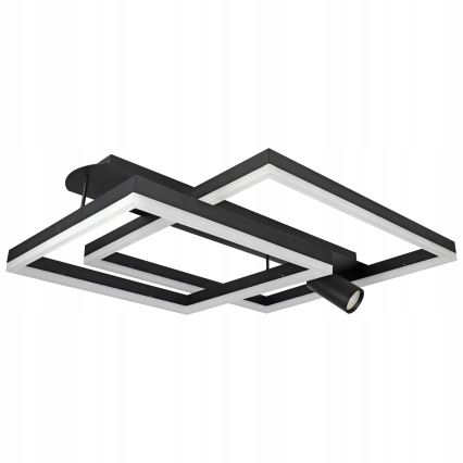 Plafonieră LED 38W/230V + 1x GU10/30W, neagră
