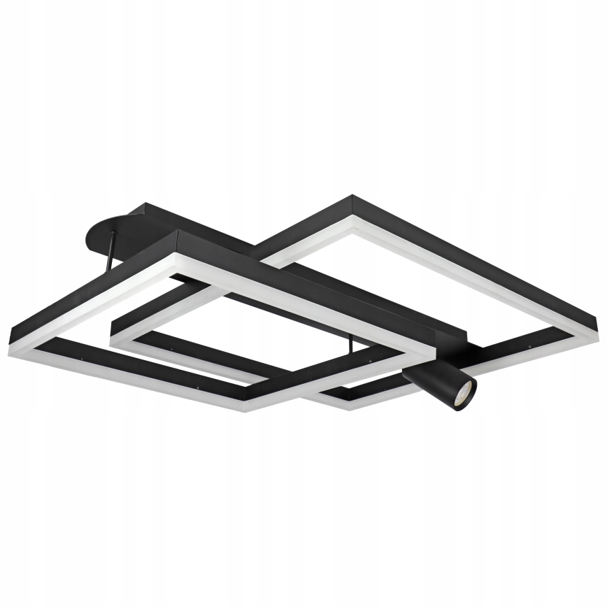 Plafonieră LED 38W/230V + 1x GU10/30W, neagră