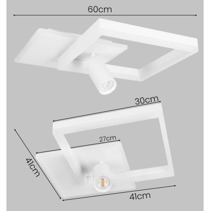 Plafonieră LED/38W/230V + 1xGU10/30W albă