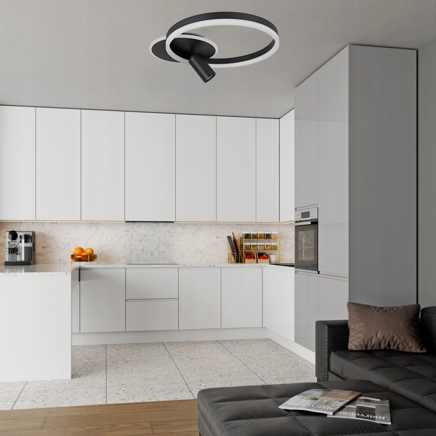Plafonieră LED/38W/230V + 1xGU10/30W neagră