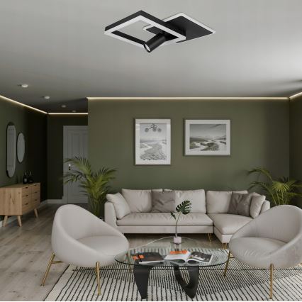 Plafonieră LED/38W/230V + 1xGU10/30W neagră