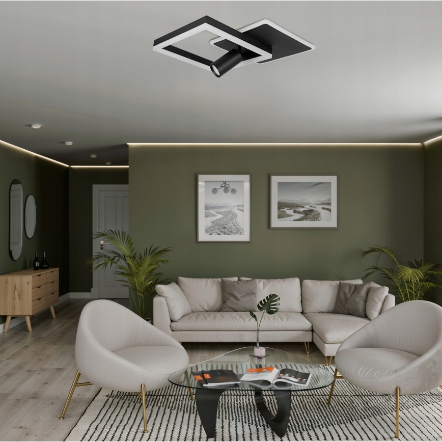 Plafonieră LED/38W/230V + 1xGU10/30W neagră