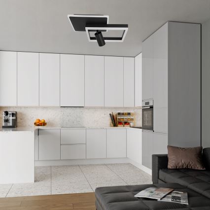 Plafonieră LED/38W/230V + 1xGU10/30W neagră