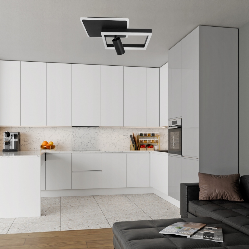 Plafonieră LED/38W/230V + 1xGU10/30W neagră