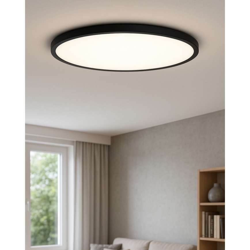 Plafonieră LED, 40 W, 230 V, 3000/4000/6500 K, Ø 50 cm, neagră